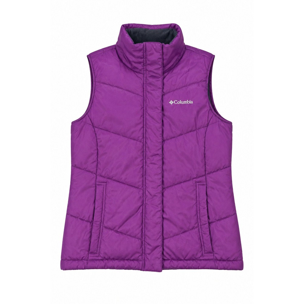 Columbia Puffer Vest Women S Magenta Full Zip